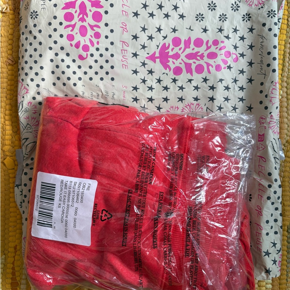 NWT Free People Take it Easy Red/Rouge Knit Cardigan Sweater - Picture 8 of 8